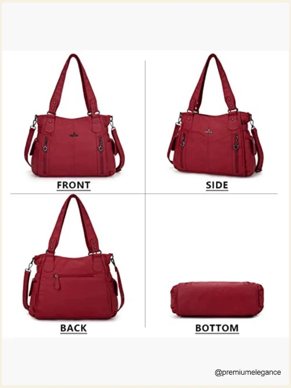 Top-Handle Hobo Purse Roomy Casual Shoulder Bag Tote Satchel